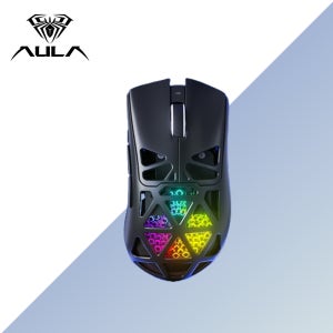 독거미 SC620 타공 마우스 AULA 유무선 게이밍 마우스 경량 사무용 블랙