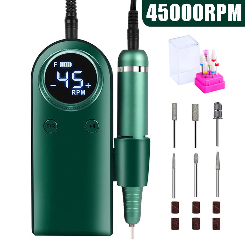 45000 전기 네일 드릴 기계 폴리셔 디스플레이 박스 LED 제거 Gr n Set