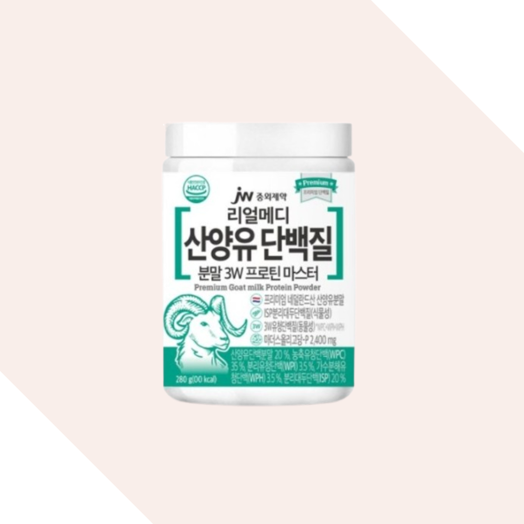 한미양행 <b>JW중외제약</b> 리얼메디 산양유 <b>단백질</b> 분말 3W <b>프로틴</b> 마스터 280g, 3개