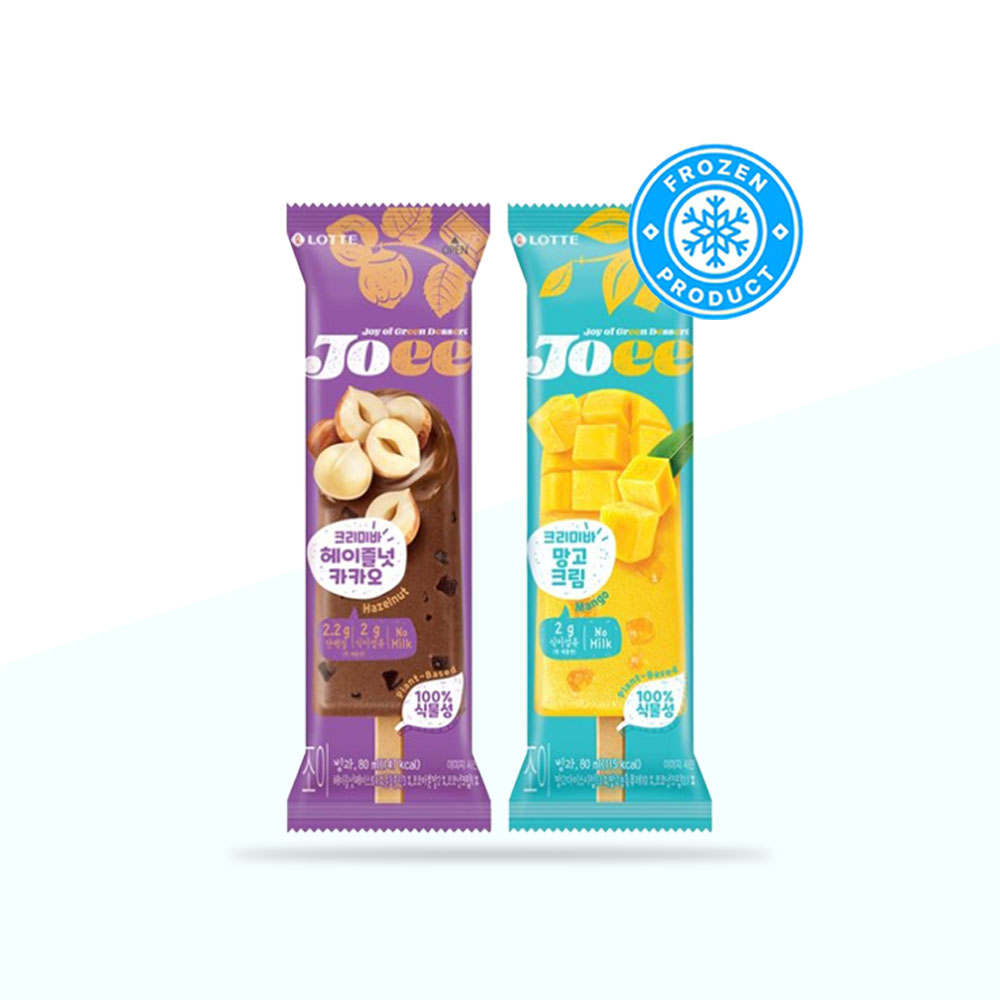 대용량 막대 비건 아이스크림 조이바 헤이즐넛 카카오 15개 + 망고크림 15개