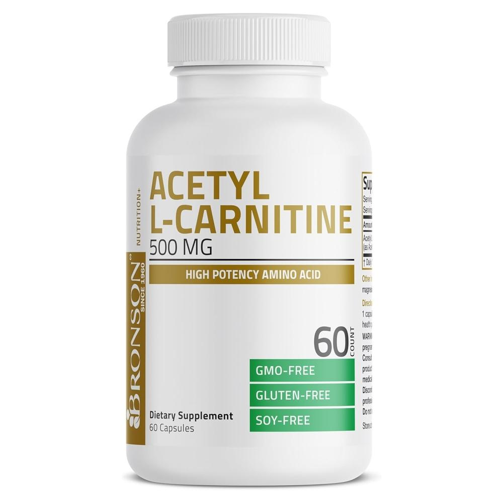 <b>브론슨</b> 아세틸엘카르니틴 Acetyl L Carnitine 아세틸카르니틴 500mg 60 캡슐