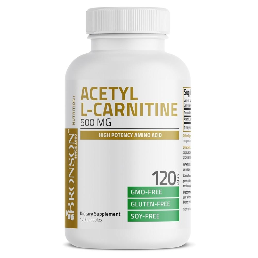 <b>브론슨</b> 아세틸엘카르니틴 Acetyl L Carnitine 아세틸카르니틴 500mg 120 캡슐