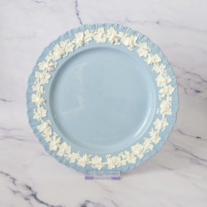 [Antique]웨지우드 퀸즈웨어 크림 온 라벤더 쉘엣지 디너접시 빈티지그릇