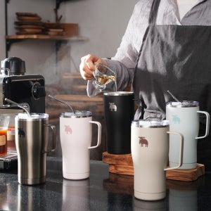 MOZ 스웨덴 316스텐 이중진공 캠핑 트라이탄 보온컵 텀블러 홀더머그