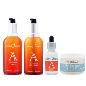 비타민사이언스 건성트러블 바이타 A 카밍 토너+에멀젼+세럼+수분크림 4종세트 수부지
