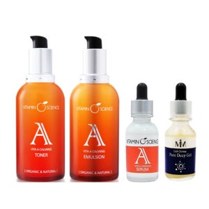 비타민사이언스 좁쌀트러블 바이타 A 카밍 토너+에멀젼+세럼+모공세럼 4종세트 지성피부