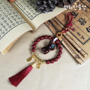연화만물상 불로장생 사슴 차량 사고방지 악세사리 안전기원 무사고 룸미러 장식
