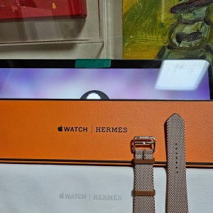 애플워치 에르메스 골드 에크루 투알아쉬 Toile H 싱글 투어 42,44,45,46mm