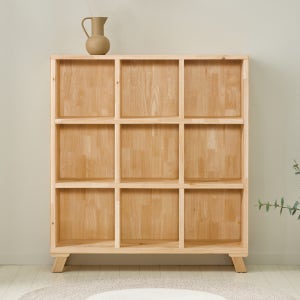 삼나무 거실 인테리어 틈새 미니 슬림 낮은 가로 원목 책장 1000x245x1095mm, 3단, 네추럴