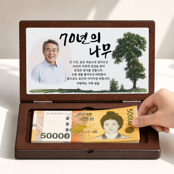 용돈박스 환갑이벤트 칠순선물 현금 팔순 월넛 아크릴 나무