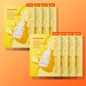 이니스프리 비타민C 그린티 엔자임 브라이트닝 세럼 겔 마스크 25mL 8매, 1개