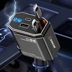 코이체 업그레이드 두 포트 고속충전 지원 4in1 초고속 차량용충전기