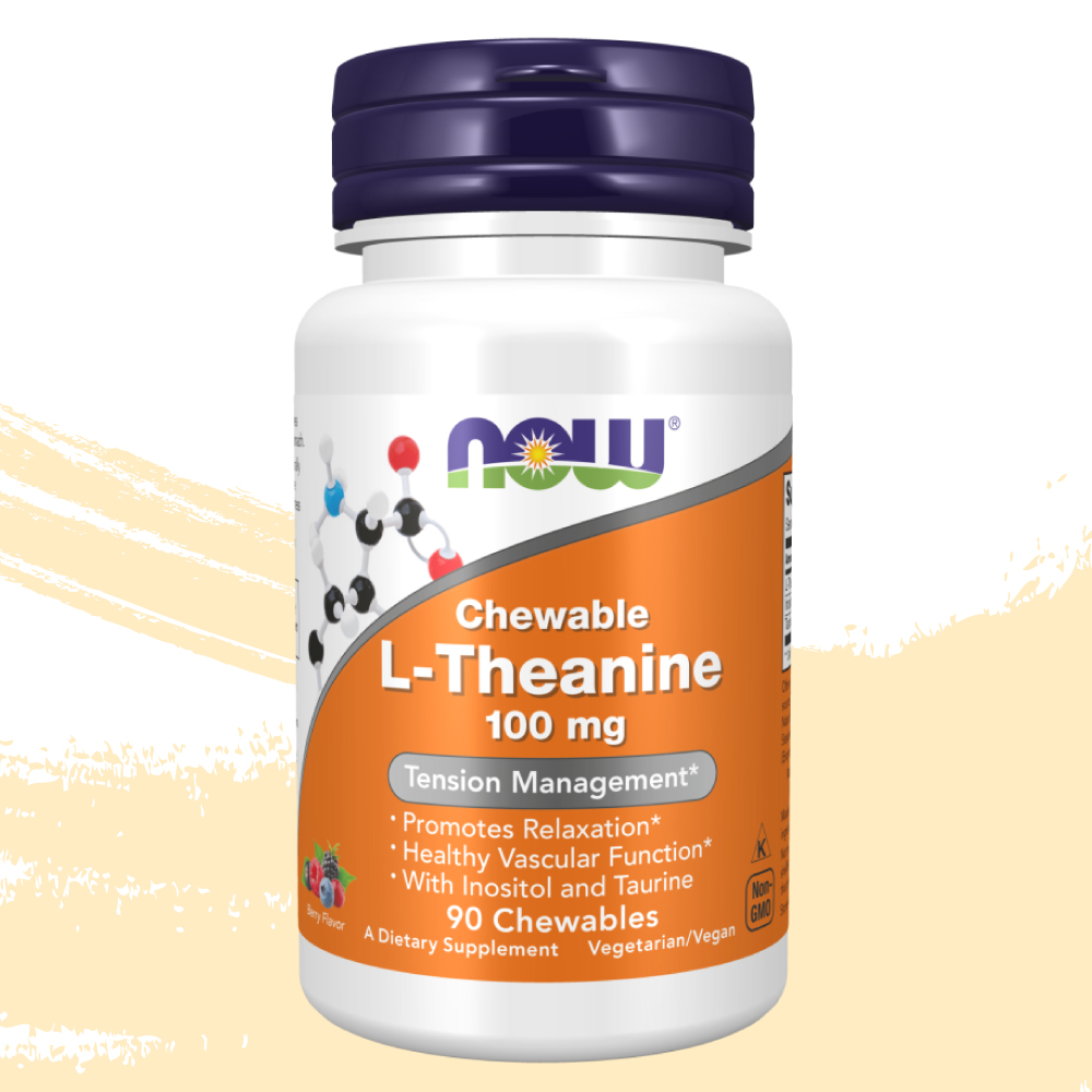 나우푸드 츄어블 엘 <b>테아닌 100mg</b> 태아닌 태안인 90츄어블