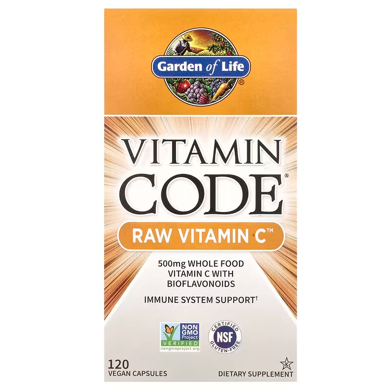가든오브라이프 <b>비타민</b> Code <b>RAW 비타민 C</b> 250mg 베지캡슐 120정, 1개