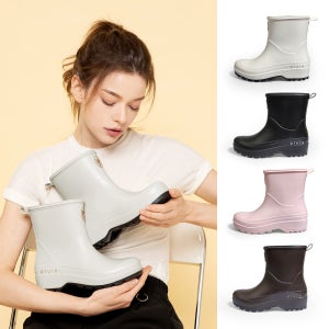 플뤼에 여성 숏 레인부츠 가벼운 앵클 발목 장화 레인신발 장마 여름 방수 부츠 남녀공용