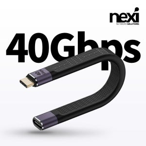 넥시 C타입 40Gbps 연장 케이블 8K PD 충전 240W 듀얼모니터 0.14m, 1개