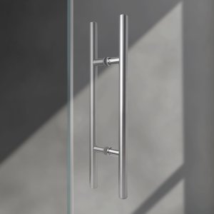 강화도어손잡이 HBC 원형일자 실버 340mm