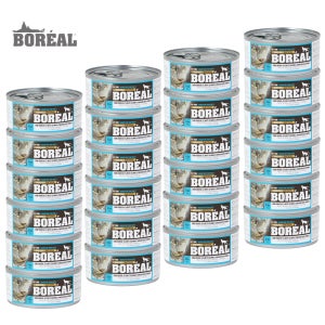 보레알 캣 고양이 그레인프리 주식캔 습식사료 치킨 연어 오리, 156g, 24개