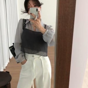 컨비 여성 여름 크롭 레이어드 이너 스퀘어넥 뷔스티네 나시