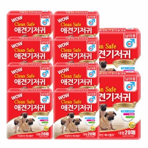 와우 크린세이프 수컷 애견 기저귀 L(대형), 200매입, 1개