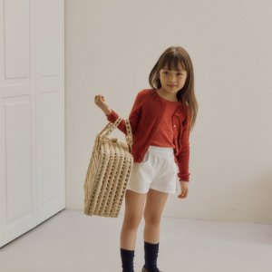 소예 25여름 슬러브 팬츠 반바지 여아 유아동 XS-XL (아이,레드,데님)