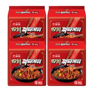 매운 짜장라면 사천짜파게티 간식 식사대용 4입 4개(16개)