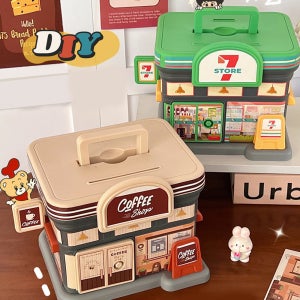 어린이 금고 ATM 미니 저금통 비밀번호 생일 선물 소품 편주카