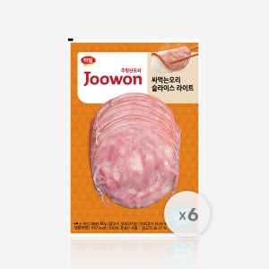 하림 주원산오리 싸먹는 오리 슬라이스 라이트 저당 훈제오리 햄 80g, 6개