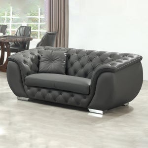 아인스미 람세스 그레이 2인 천연면피 소파