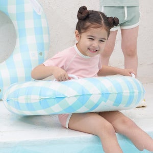 디웨이브 워터플레이 체크 원형 튜브 어린이 수영 물놀이 스트라이프 80cm