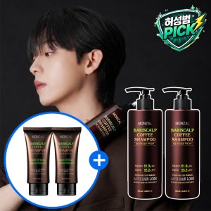 허성범 PICK 몽잘 바리스칼프 커피샴푸 탈모증상완화 기능성 500ml + 30ml, 2개