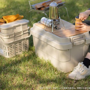 캠핑박스 대형 카고박스 소형 수납박스 리수 일본생산 50L, 베이지(스타터세트)