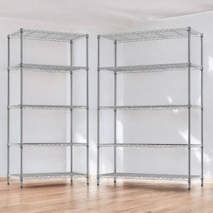 메탈선반 경량랙 선반 산업용 실버 랙 공장 선반 와이어 750 5단