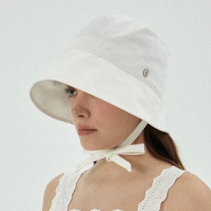 [바잘] VA 커브드 오벌 메탈 보닛햇 화이트