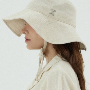 바잘보닛햇 커브드 스터드 빅바이저 버킷햇 크림