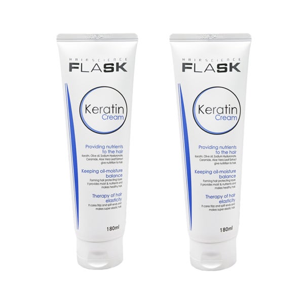 플라스크 케라틴 크림 180ml 2개 헹구지않는 트리트먼트