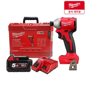 밀워키 충전 임팩드라이버 무선 전동드릴 M18 BLIDR-501C 세트
