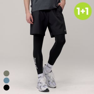 1+1 에버라스트 남자 반바지 레깅스 투인원 헬스