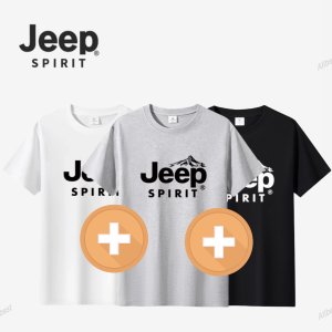 JEEP SPIRIT 남자 여자 100% 면 반팔 티셔츠 반팔티 레이어드티