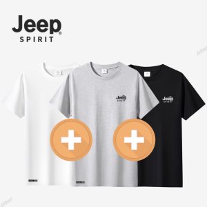 JEEP SPIRIT 남자 여자 100% 면 반팔 티셔츠 순면 반팔티 레이어드티