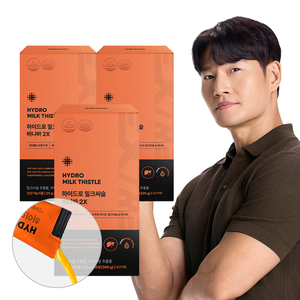 <b>익스트림</b> 하이드로 밀크씨슬 바나바 액상형 혈당케어 간건강 15포, 3개