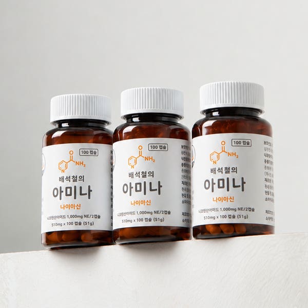 [3개] 배석철의 아미나 고용량 비타민B3 (500mg 미국산 니코틴산아미드)