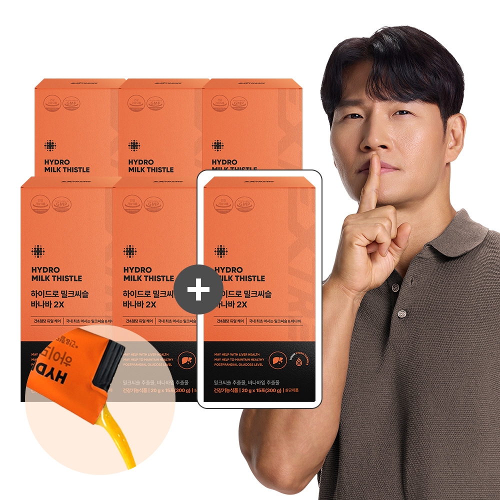 [5+1] <b>익스트림</b> 하이드로 밀크씨슬 바나바 액상형 혈당케어 간영양제 15포, 6개