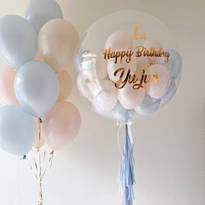 해피벌룬데이 투명검볼 헬륨 풍선 대형 생일파티 쉐비블랑체