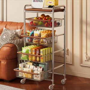 [그루비마켓] 이동식 서랍 트롤리 3단 4단 부드러운 휠 인테리어 가정용 카트 홈 거실 침실 사이드 랙 테이블 침대 옆 수납 캐비닛 스낵 커피 테이블