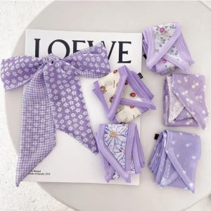 산뜻한 봄 쉬폰 쁘띠스카프 여성 미니스카프 간절기 포인트 머플러