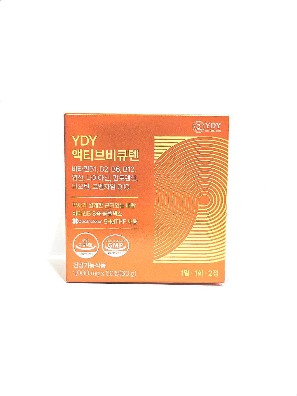 <b>YDY</b> 액티브 비큐텐 고약사 약들약 고함량비타민B 코엔자임Q10 1000mg x 60정