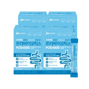 JW중외제약 프리바이오틱스 FOS 4000 프락토올리고당 아연 5g 30포, 4개
