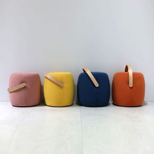 모던홈즈 1인 스툴 패브릭 원형 화장대 손잡이 보조스툴