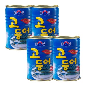 유동 고등어 통조림 400g, 4개